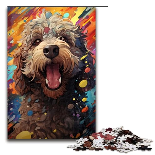 1000-teiliges Puzzle, farbenfroh, psychedelisch, spanischer Wasserhund, Puzzle für Erwachsene und Kinder, Holzpuzzle, Lernspiel, Herausforderungsspielzeug, Größe 50 x 75 cm 1000-teiliges Puzzle, farbenfroh, psychedelisch, spanischer Wasserhund, Puzzle für Erwachsene und Kinder, Holzpuzzle, Lernspiel, Herausforderungsspielzeug, Größe 50 x 75 cm von KJYMNC
