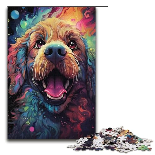 1000-teiliges Puzzle, farbenfroh, psychedelisch für Hunde, Puzzle aus Pappe, tolles Geschenk für Erwachsene, Größe 38 x 26 cm 1000-teiliges Puzzle, farbenfroh, psychedelisch für Hunde, Puzzle aus Pappe, tolles Geschenk für Erwachsene, Größe 38 x 26 cm von KJYMNC