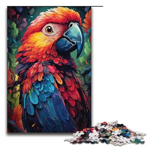 1000-teiliges Puzzle, farbenfrohes Gemälde, Tierpapagei, Kartonpuzzle, tolles Geschenk für Erwachsene, Größe 38 x 26 cm 1000-teiliges Puzzle, farbenfrohes Gemälde, Tierpapagei, Kartonpuzzle, tolles Geschenk für Erwachsene, Größe 38 x 26 cm von KJYMNC