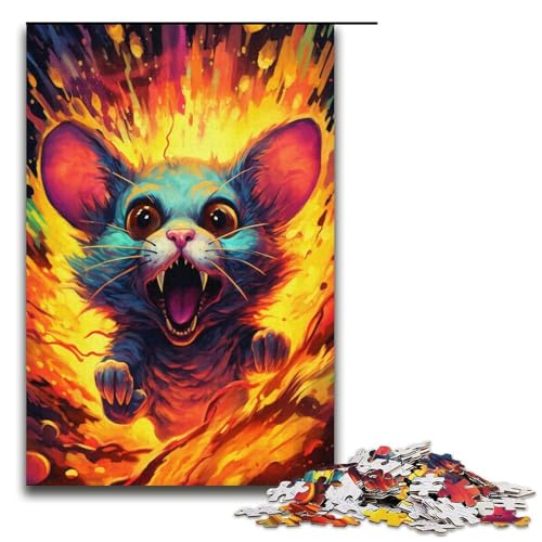 1000-teiliges Puzzle, farbenfrohes psychedelisches Maus-Puzzle, Kartonpuzzle, tolles Geschenk für Erwachsene, Größe 38 x 26 cm 1000-teiliges Puzzle, farbenfrohes psychedelisches Maus-Puzzle, Kartonpuzzle, tolles Geschenk für Erwachsene, Größe 38 x 26 cm von KJYMNC