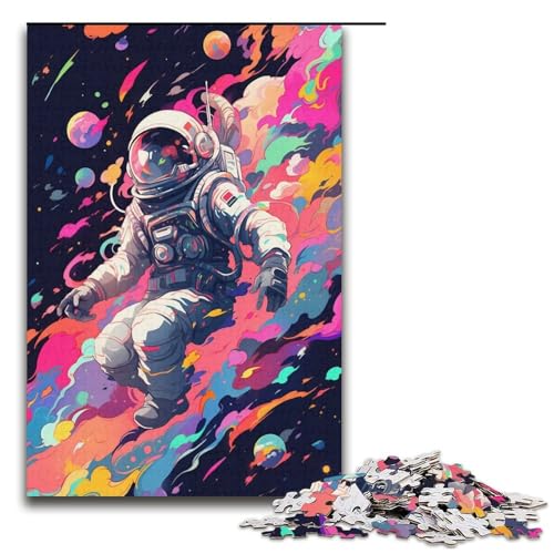 1000-teiliges Puzzle, farbiges Astronauten-Puzzle für Erwachsene, Papppuzzle, tolle Geschenke zu Weihnachten, Größe 38 x 26 cm von KJYMNC