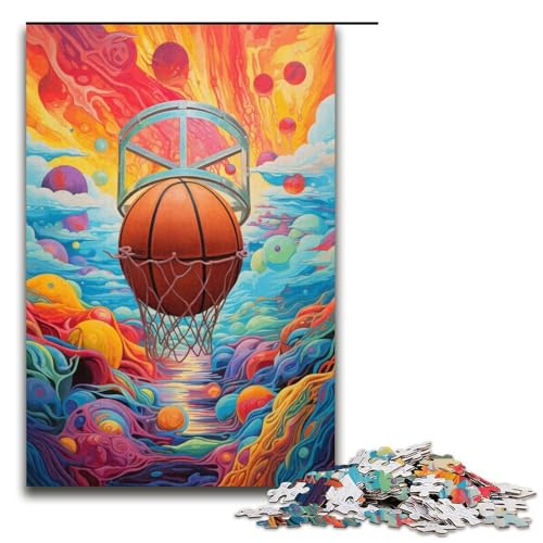 1000-teiliges Puzzle, farbiges Basketball-Puzzle für Kinder, Papppuzzle, Größe 38 x 26 cm von KJYMNC