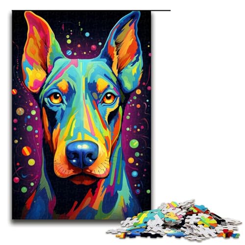 1000-teiliges Puzzle, farbiges Dobermann-Puzzle für Kinder, Holzpuzzle, Größe 50 x 75 cm 1000-teiliges Puzzle, farbiges Dobermann-Puzzle für Kinder, Holzpuzzle, Größe 50 x 75 cm von KJYMNC