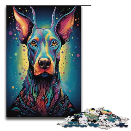 1000-teiliges Puzzle, farbiges Dobermann-Puzzle für Kinder, Papppuzzle, Größe 38 x 26 cm 1000-teiliges Puzzle, farbiges Dobermann-Puzzle für Kinder, Papppuzzle, Größe 38 x 26 cm von KJYMNC