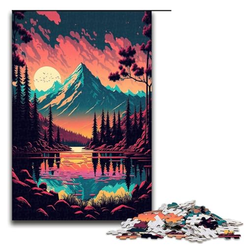 1000-teiliges Puzzle, lebendige Retro-Szene, Puzzle für Kinder, Holzpuzzle, Größe 50 x 75 cm 1000-teiliges Puzzle, lebendige Retro-Szene, Puzzle für Kinder, Holzpuzzle, Größe 50 x 75 cm von KJYMNC
