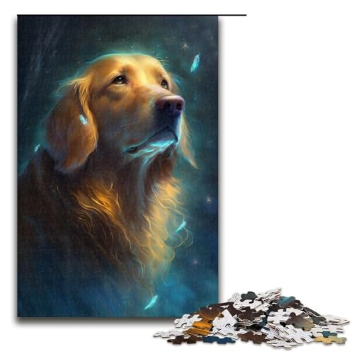1000-teiliges Puzzle, verträumter Golden Retriever, Puzzle für Erwachsene und Kinder, Holzpuzzle, Lernspiel, Herausforderungsspielzeug, Größe 50 x 75 cm 1000-teiliges Puzzle, verträumter Golden Retriever, Puzzle für Erwachsene und Kinder, Holzpuzzle, Lernspiel, Herausforderungsspielzeug, Größe 50 x 75 cm von KJYMNC