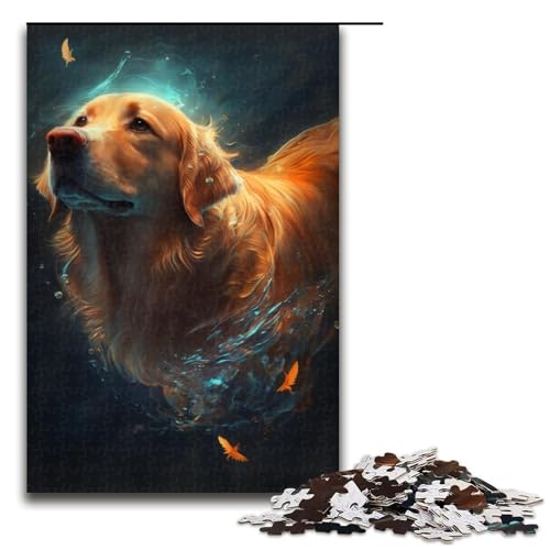 1000-teiliges Puzzle, verträumter Golden Retriever, Puzzle für Erwachsene und Kinder, Holzpuzzle, Lernspiel, Herausforderungsspielzeug, Größe 50 x 75 cm 1000-teiliges Puzzle, verträumter Golden Retriever, Puzzle für Erwachsene und Kinder, Holzpuzzle, Lernspiel, Herausforderungsspielzeug, Größe 50 x 75 cm von KJYMNC