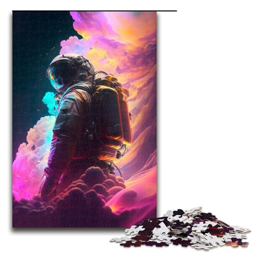 1000-teiliges Puzzle „Astronaut in den Wolken“, Puzzle für Erwachsene, Holzpuzzle, anspruchsvolles Spiel, Größe 50 x 75 cm von KJYMNC