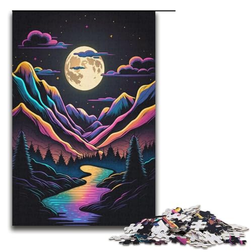 1000-teiliges Puzzle „Berglandschaft“ für Erwachsene, Papppuzzle, tolles Geschenk für Erwachsene, Größe 38 x 26 cm von KJYMNC