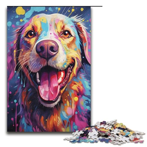 1000-teiliges Puzzle „Bunte Psychedelie süßer Hunde“, Papppuzzle, tolles Geschenk für Erwachsene, Größe 38 x 26 cm 1000-teiliges Puzzle „Bunte Psychedelie süßer Hunde“, Papppuzzle, tolles Geschenk für Erwachsene, Größe 38 x 26 cm von KJYMNC