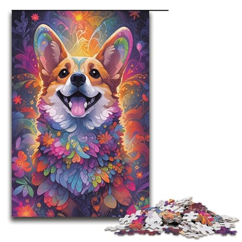 1000-teiliges Puzzle „Corgi Dog“ für Erwachsene, Kartonpuzzle, anspruchsvolles Spiel, Größe 38 x 26 cm von KJYMNC