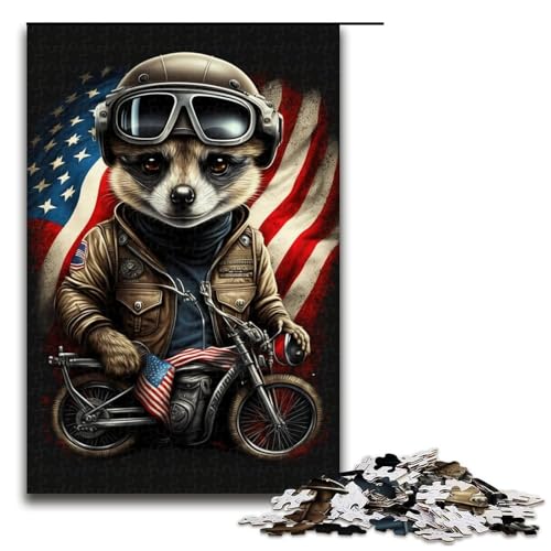 1000-teiliges Puzzle „Erdmännchen-Reiter“, Puzzle für Erwachsene, Holzpuzzle, anspruchsvolles Spiel, Größe 50 x 75 cm von KJYMNC
