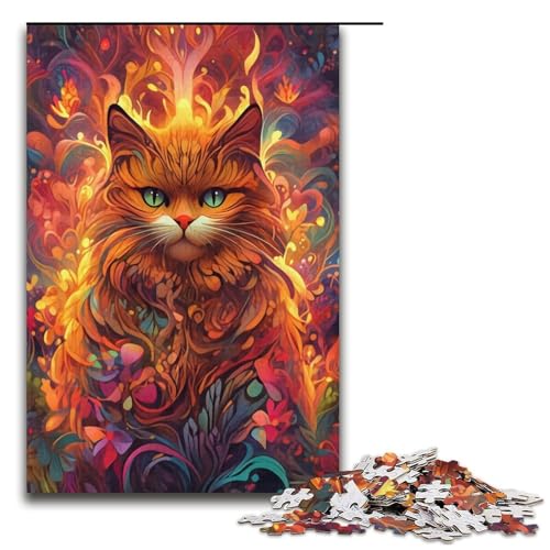 1000-teiliges Puzzle „Garfield, die Katze“ für Erwachsene und Kinder, Papppuzzle, Lernspiel, Herausforderungsspielzeug, Größe 38 x 26 cm von KJYMNC