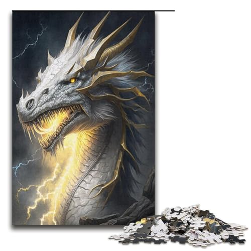 1000-teiliges Puzzle „Goldener Eisdrache“, Puzzle für Erwachsene, Papppuzzle, tolle Geschenke zu Weihnachten, Größe 38 x 26 cm 1000-teiliges Puzzle „Goldener Eisdrache“, Puzzle für Erwachsene, Papppuzzle, tolle Geschenke zu Weihnachten, Größe 38 x 26 cm von KJYMNC