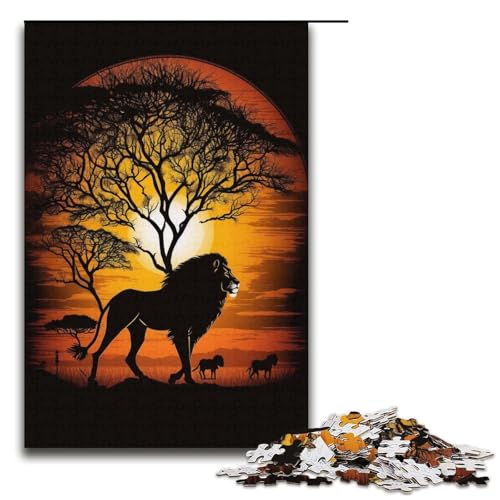 1000-teiliges Puzzle „König der Löwen“, Geschenkideen für Erwachsene, geeignet für Teenager ab 14 Jahren, Größe 38 x 26 cm von KJYMNC
