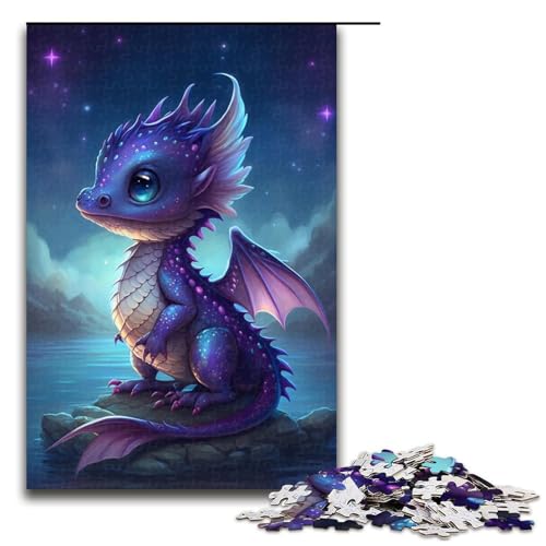 1000-teiliges Puzzle „Lila Babydrache“, Holzpuzzle für Erwachsene, tolles Geschenk für Erwachsene, Größe 50 x 75 cm 1000-teiliges Puzzle „Lila Babydrache“, Holzpuzzle für Erwachsene, tolles Geschenk für Erwachsene, Größe 50 x 75 cm von KJYMNC