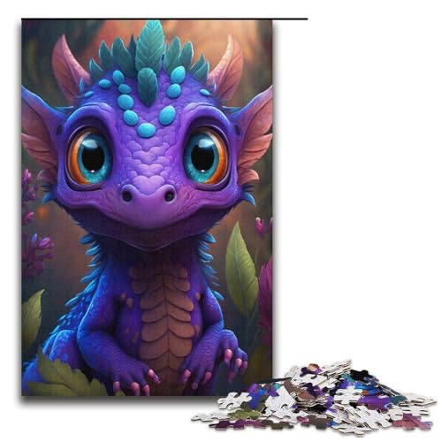 1000-teiliges Puzzle „Lila Babydrache“, Puzzle für Erwachsene, Papppuzzle, tolles Geschenk zu Weihnachten, Größe 38 x 26 cm 1000-teiliges Puzzle „Lila Babydrache“, Puzzle für Erwachsene, Papppuzzle, tolles Geschenk zu Weihnachten, Größe 38 x 26 cm von KJYMNC
