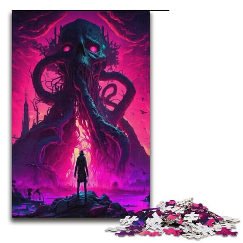 1000-teiliges Puzzle „Monster World“ für Kinder, Papppuzzle, Größe 38 x 26 cm von KJYMNC