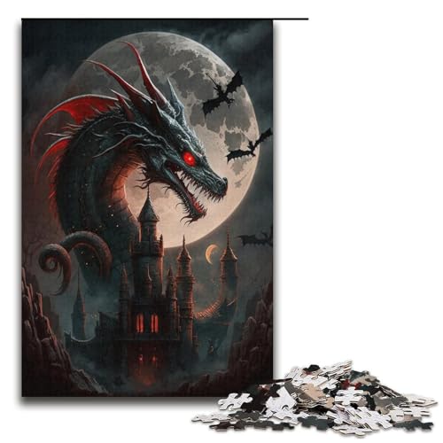 1000-teiliges Puzzle „Nachtdrache“ für Erwachsene und Kinder, Papppuzzle, Lernspiel, Herausforderungsspielzeug, Größe 38 x 26 cm 1000-teiliges Puzzle „Nachtdrache“ für Erwachsene und Kinder, Papppuzzle, Lernspiel, Herausforderungsspielzeug, Größe 38 x 26 cm von KJYMNC
