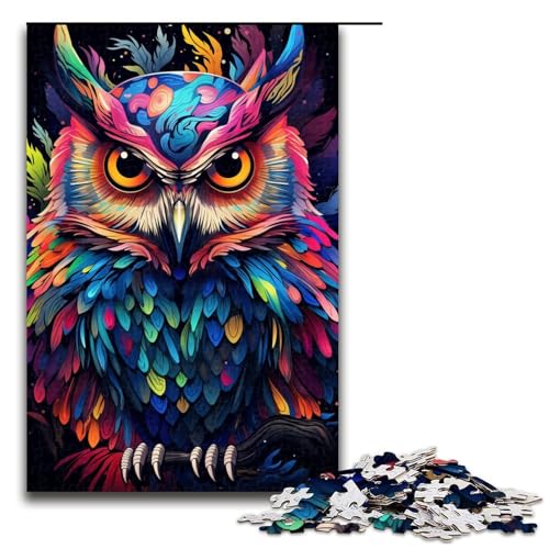 1000-teiliges Puzzle „Psychedelische Bunte Eule“, Holzpuzzle, tolles Geschenk für Erwachsene, Größe 50 x 75 cm 1000-teiliges Puzzle „Psychedelische Bunte Eule“, Holzpuzzle, tolles Geschenk für Erwachsene, Größe 50 x 75 cm von KJYMNC
