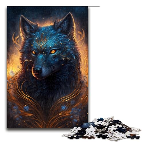 1000-teiliges Puzzle „Schwarzer Wolf“, Holzpuzzle, tolles Geschenk für Erwachsene, Größe 50 x 75 cm 1000-teiliges Puzzle „Schwarzer Wolf“, Holzpuzzle, tolles Geschenk für Erwachsene, Größe 50 x 75 cm von KJYMNC