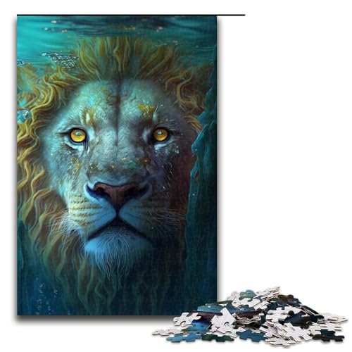1000-teiliges Puzzle „Unterwasser-Löwe“, Puzzle für Erwachsene, Holzpuzzle, tolle Geschenke zu Weihnachten, Größe 50 x 75 cm 1000-teiliges Puzzle „Unterwasser-Löwe“, Puzzle für Erwachsene, Holzpuzzle, tolle Geschenke zu Weihnachten, Größe 50 x 75 cm von KJYMNC