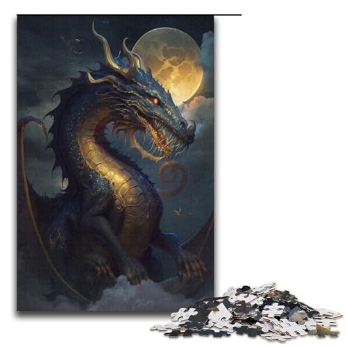 1000-teiliges Puzzle „Weltraumdrache“ für Kinder, Papppuzzle, Größe 38 x 26 cm von KJYMNC