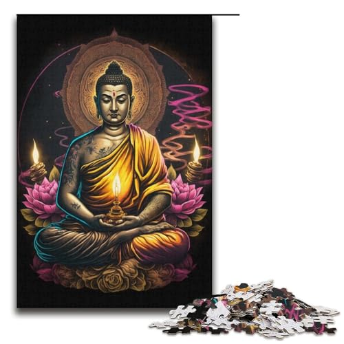 1000-teiliges Puzzle Buddha-Puzzle für Erwachsene, Papppuzzle, anspruchsvolles Spiel, Größe 38 x 26 cm von KJYMNC