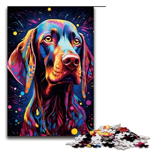 1000-teiliges Puzzle Deutscher Schäferhund, Puzzle für Erwachsene, Holzpuzzle, anspruchsvolles Spiel, Größe 50 x 75 cm von KJYMNC