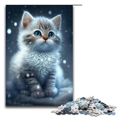 1000-teiliges Puzzle MKätzchen im Schnee, Puzzle für Erwachsene und Kinder, Holzpuzzle, Lernspiel, Herausforderungsspielzeug, Größe 50 x 75 cm 1000-teiliges Puzzle MKätzchen im Schnee, Puzzle für Erwachsene und Kinder, Holzpuzzle, Lernspiel, Herausforderungsspielzeug, Größe 50 x 75 cm von KJYMNC