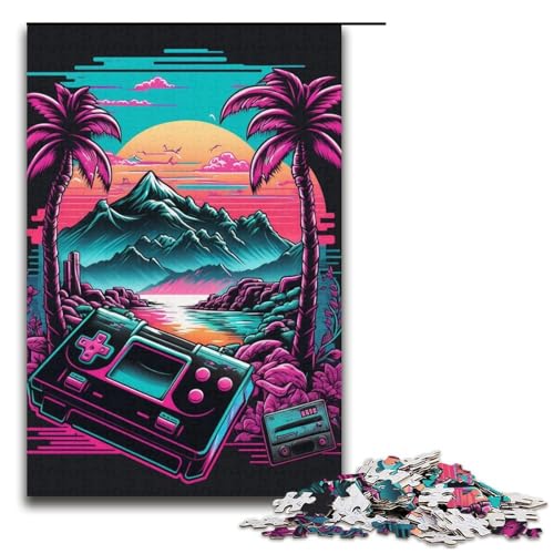 1000-teiliges Puzzle Neon-Spiele Puzzles für Kinder Karton Puzzle Größe 38x26cm von KJYMNC