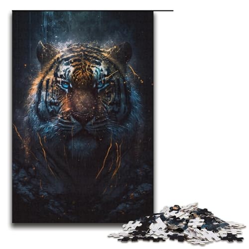 1000-teiliges Puzzle Tiger Puzzle für Kinder Papppuzzle Größe 38x26cm von KJYMNC
