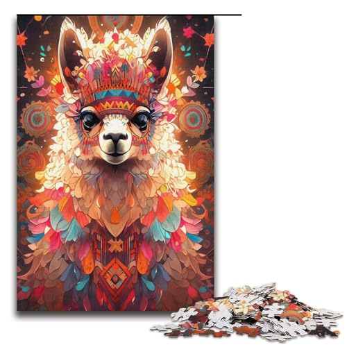 1000-teiliges Puzzle für Erwachsene, Alpaka-Puzzles für Karton, Lernspiel, Herausforderungsspielzeug, Größe 38 x 26 cm von KJYMNC