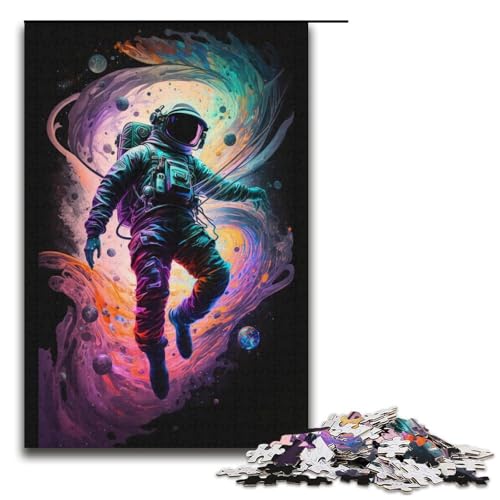 1000-teiliges Puzzle für Erwachsene, Astronauten-Puzzles für Karton, Lernspiel, Herausforderungsspielzeug, Größe 38 x 26 cm von KJYMNC