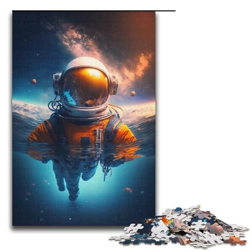 1000-teiliges Puzzle für Erwachsene, Astronauten-Spiele, Spielzeug, Geschenk, ganze Familie, Größe 38 x 26 cm von KJYMNC