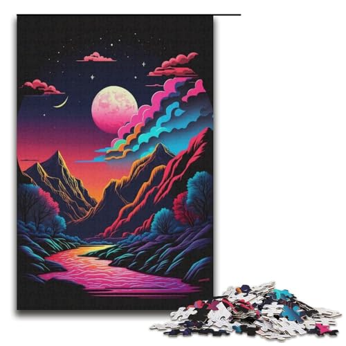 1000-teiliges Puzzle für Erwachsene, Berglandschaft, Geschenk-Puzzle aus Karton, tolles Geschenk für Erwachsene, Größe 38 x 26 cm von KJYMNC