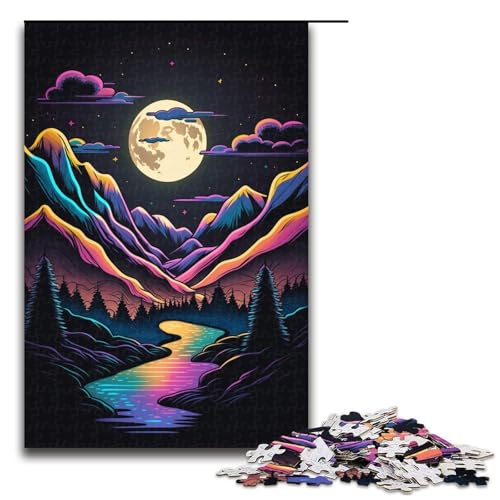 1000-teiliges Puzzle für Erwachsene, Berglandschafts-Puzzle, Mitmach-Spiel, Staycation-Zeitvertreib für Teenager ab 14 Jahren, Größe 50 x 75 cm von KJYMNC