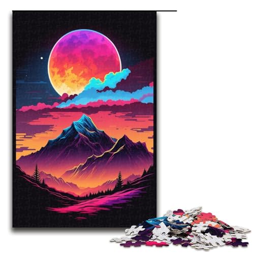 1000-teiliges Puzzle für Erwachsene, Berglandschafts-Puzzle, Mitmach-Spiel, Staycation-Zeitvertreib für Teenager ab 14 Jahren, Größe 50 x 75 cm von KJYMNC