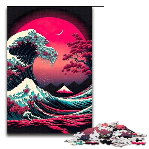 1000-teiliges Puzzle für Erwachsene, Big Wave Beach Sunset Puzzle, Quizspiel, Geburtstagsgeschenk, Geschenke, Wandkunst, Größe 50 x 75 cm 1000-teiliges Puzzle für Erwachsene, Big Wave Beach Sunset Puzzle, Quizspiel, Geburtstagsgeschenk, Geschenke, Wandkunst, Größe 50 x 75 cm von KJYMNC