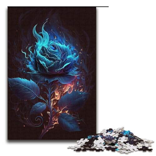 1000-teiliges Puzzle für Erwachsene, Blaues Rosen-Puzzle, praktisches Spiel, tolle Geschenke für Weihnachten, Größe 38 x 26 cm 1000-teiliges Puzzle für Erwachsene, Blaues Rosen-Puzzle, praktisches Spiel, tolle Geschenke für Weihnachten, Größe 38 x 26 cm von KJYMNC