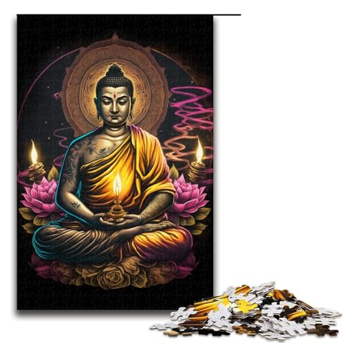 1000-teiliges Puzzle für Erwachsene, Buddha-Puzzle, Quizspiel, Geburtstagsgeschenk, Geschenke, Wandkunst, Größe 50 x 75 cm 1000-teiliges Puzzle für Erwachsene, Buddha-Puzzle, Quizspiel, Geburtstagsgeschenk, Geschenke, Wandkunst, Größe 50 x 75 cm von KJYMNC