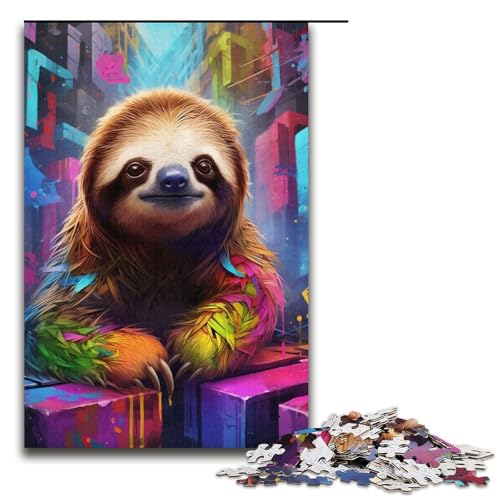 1000-teiliges Puzzle für Erwachsene, Bunte Faultiere, Puzzlespiel, Spaß für Zuhause, Aktivitäten, Geburtstagsgeschenk, Reisegeschenke, Größe 38 x 26 cm 1000-teiliges Puzzle für Erwachsene, Bunte Faultiere, Puzzlespiel, Spaß für Zuhause, Aktivitäten, Geburtstagsgeschenk, Reisegeschenke, Größe 38 x 26 cm von KJYMNC