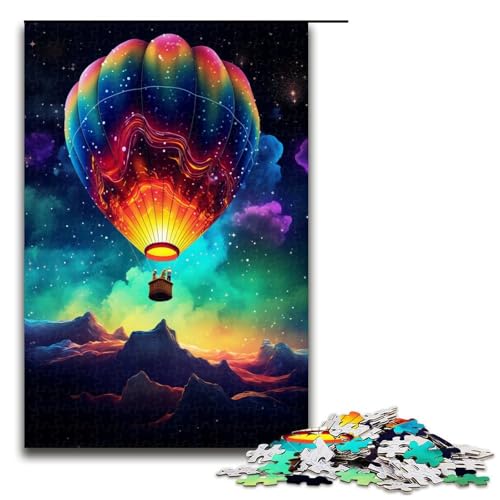 1000-teiliges Puzzle für Erwachsene, Bunte Heißluftballons, praktisches Spiel zum Zeitvertreib zu Hause, für Teenager ab 14 Jahren, Größe 50 x 75 cm von KJYMNC