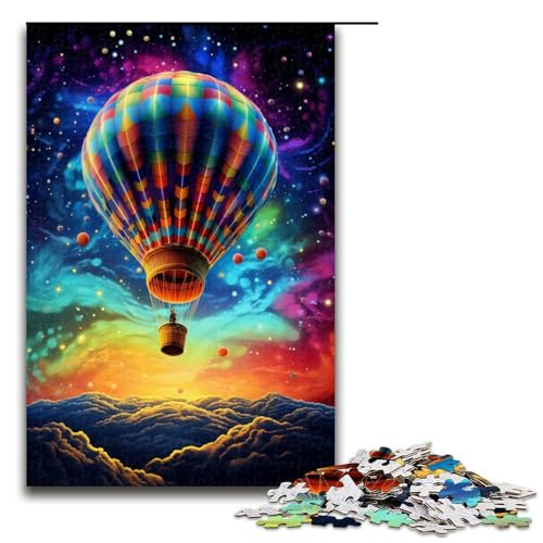 1000-teiliges Puzzle für Erwachsene, Bunte Heißluftballons, praktisches Spiel zum Zeitvertreib zu Hause, für Teenager ab 14 Jahren, Größe 50 x 75 cm von KJYMNC