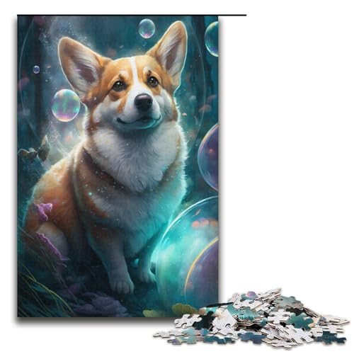 1000-teiliges Puzzle für Erwachsene, Corgi-Hund, Malspiele, Spielzeug, Geschenk, ganze Familie, Größe 38 x 26 cm von KJYMNC