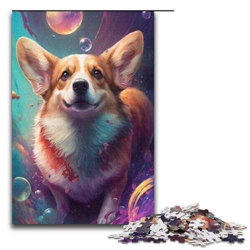 1000-teiliges Puzzle für Erwachsene, Corgi-Hunde-Puzzle, praktisches Spiel, Zeitvertreib zu Hause, für Teenager ab 14 Jahren, Größe 38 x 26 cm von KJYMNC