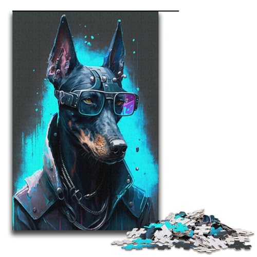 1000-teiliges Puzzle für Erwachsene, Dobermann-Pinscher, Geschenk-Puzzle für Kinder, Geschenke, Größe 38 x 26 cm von KJYMNC