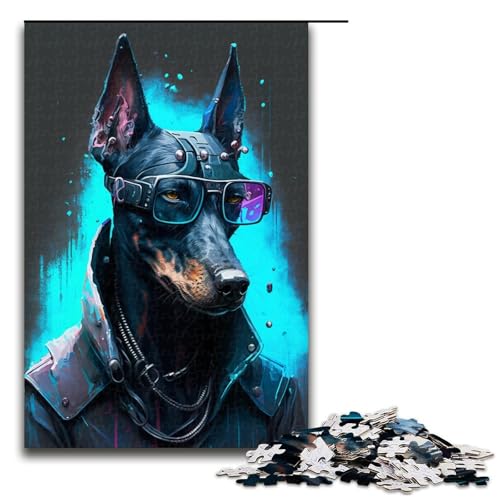 1000-teiliges Puzzle für Erwachsene, Dobermann-Pinscher, Geschenkpuzzle für Kinder, Geschenke, Größe 50 x 75 cm von KJYMNC
