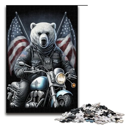 1000-teiliges Puzzle für Erwachsene, Eisbärreiter-Puzzle, Mitmachspiel, Staycation-Zeitvertreib für Teenager ab 14 Jahren, Größe 50 x 75 cm von KJYMNC