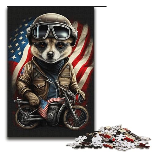 1000-teiliges Puzzle für Erwachsene, Erdmännchen-Reiter-Puzzle für Erwachsene, Papppuzzle, dekomprimierendes intellektuelles Lernspielzeug, Größe 38 x 26 cm von KJYMNC